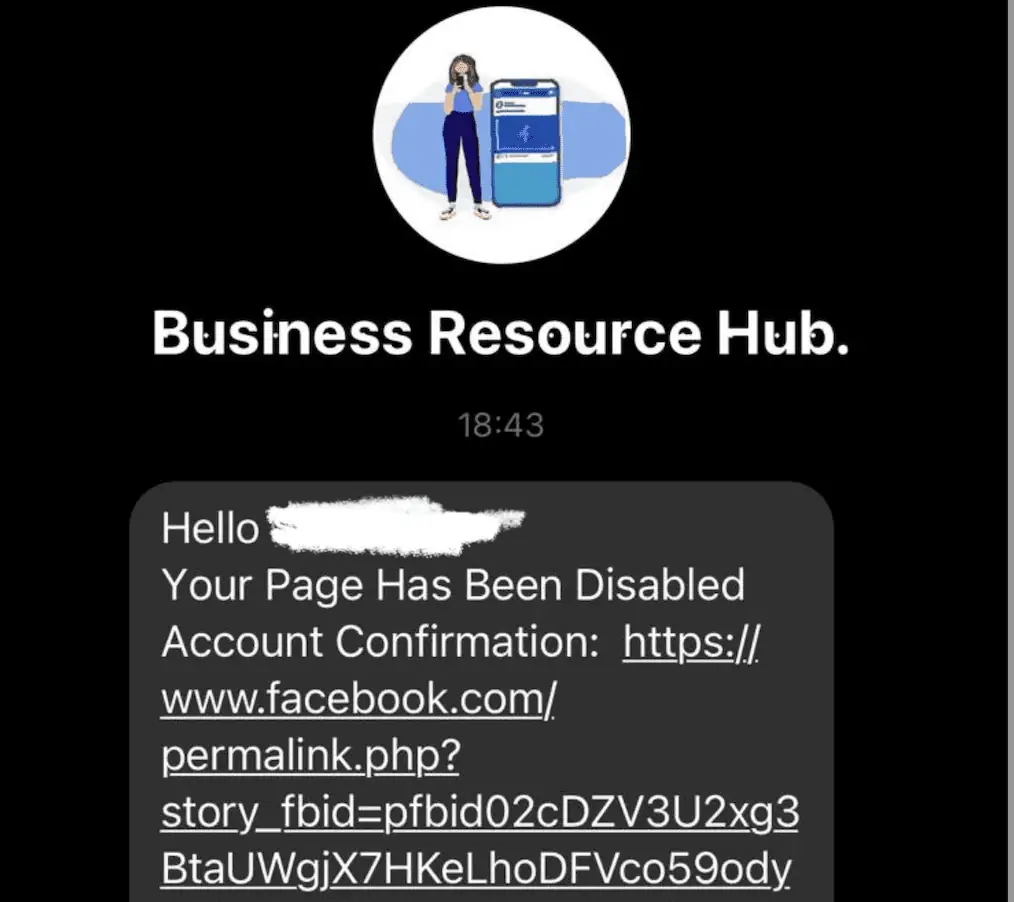 Your Account Has Been Disabled Betrug von Meta Business Support-Lassen Sie sich nicht zum Opfer machen